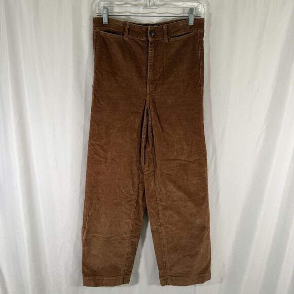 Everlane Corduroy Pants Women's 4 Brown Flat Front Pockets Cotton Blend - Picture 1 of 10